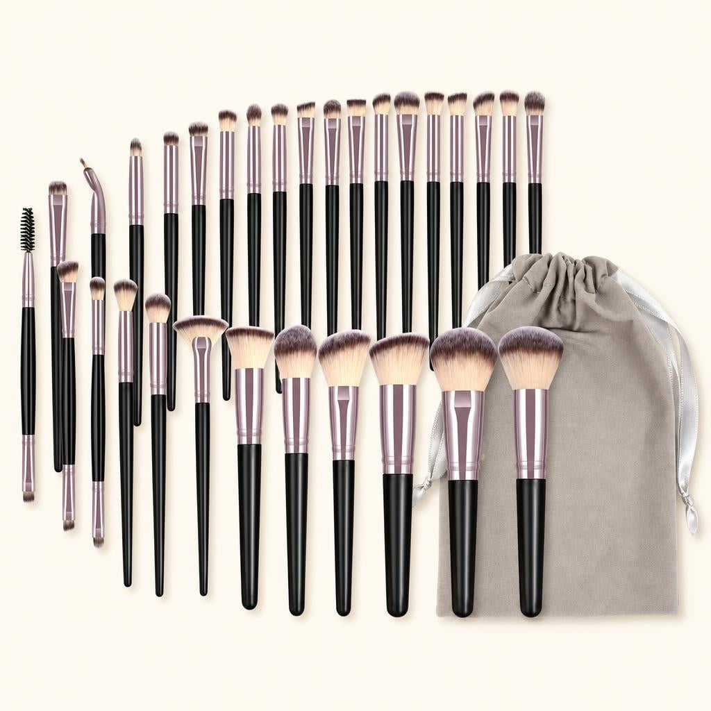 Set de 30 brochas · Negro y café