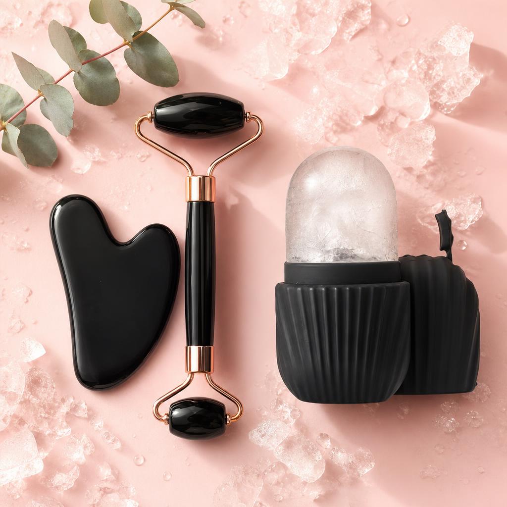 Set facial con hielo picado