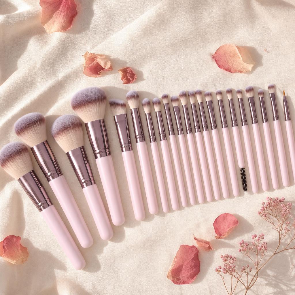 Brochas de maquillaje ordenadas por tamaños
