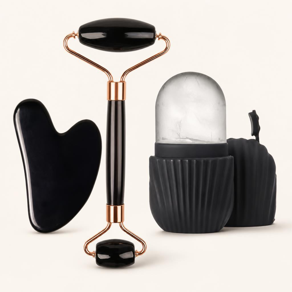 Set facial de hielo · Set completo · Negro