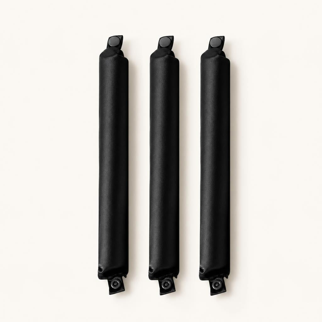 Rulos de satén · 3 piezas · Negro