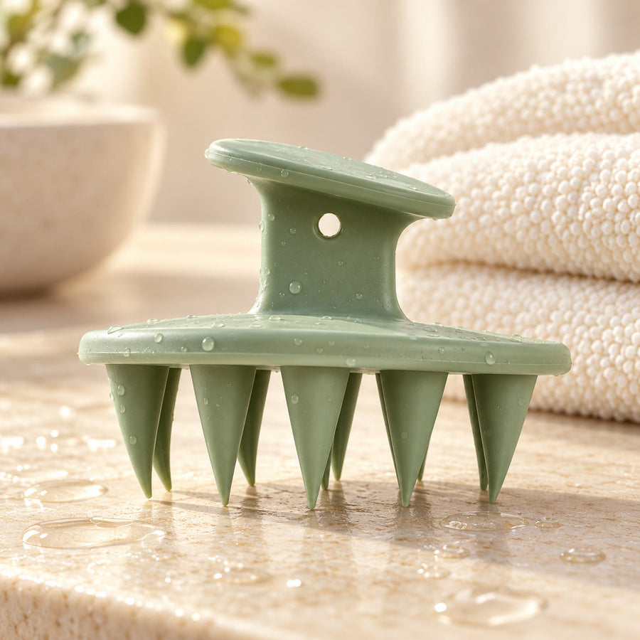 Cepillo masajeador de silicona verde